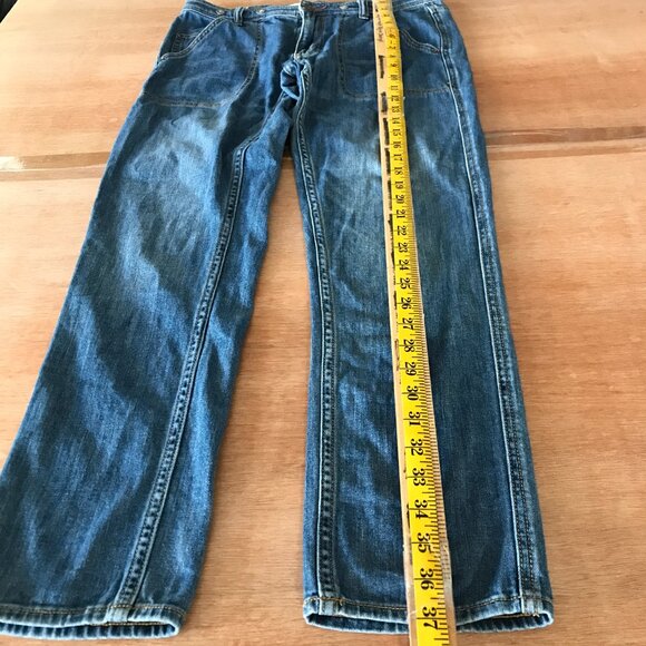 Pilcro and the Letterpress Slim Boyfriend Jeans Women 27 Blue Mid Rise Stretch - Picture 6 of 15